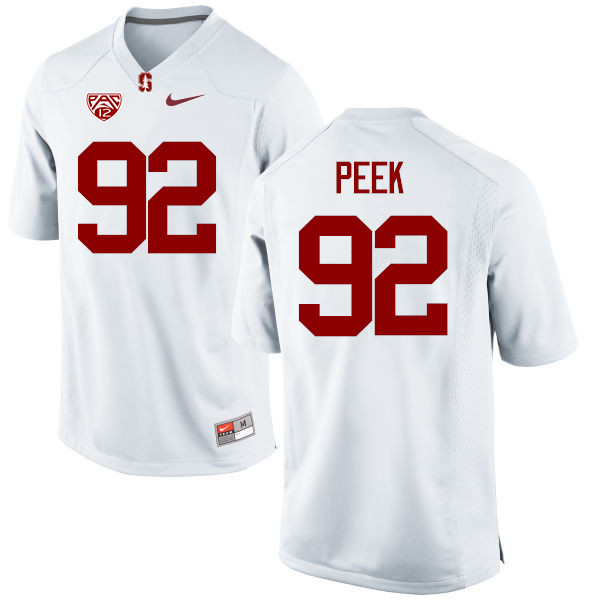 Men Stanford Cardinal #92 Bo Peek College Football Jerseys Sale-White